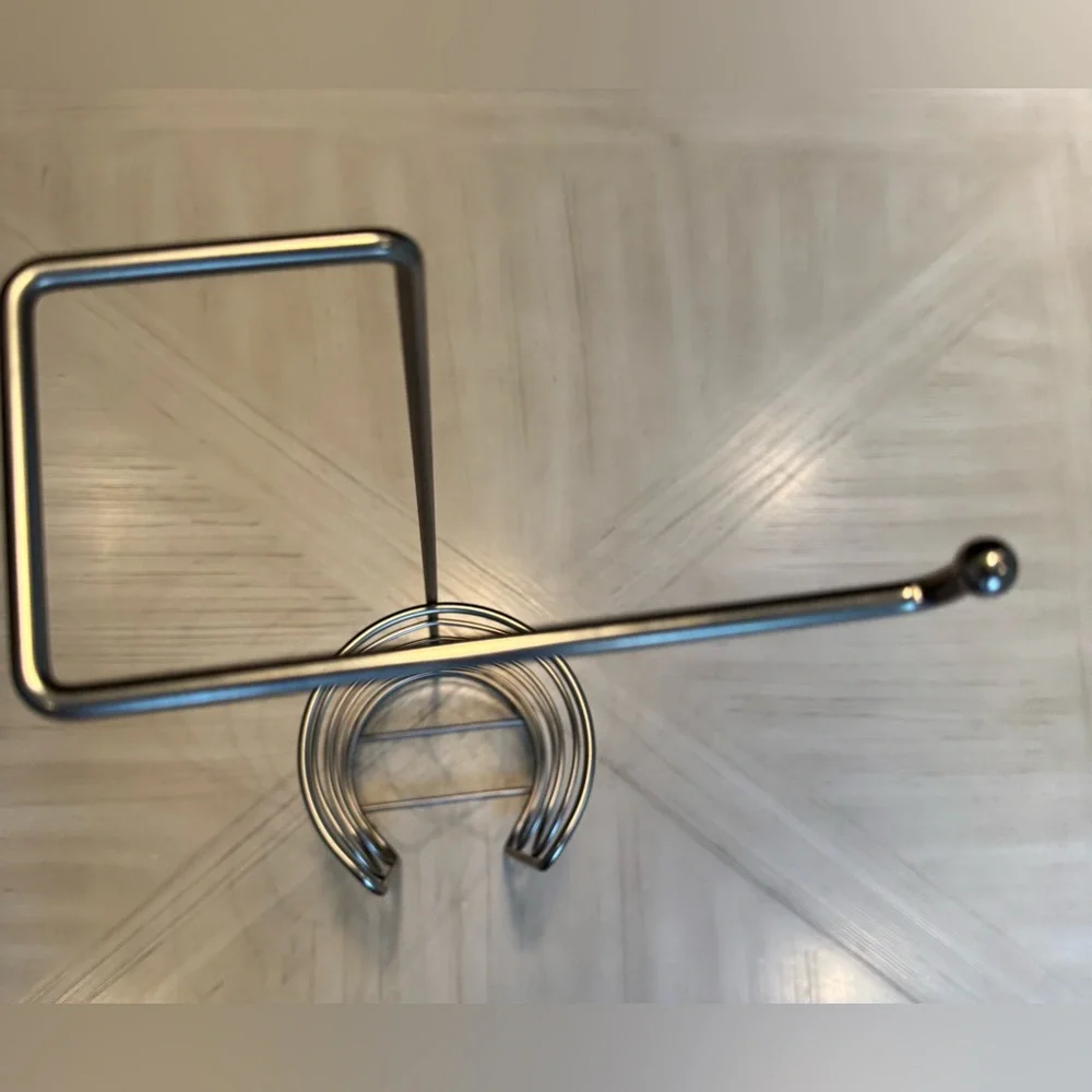 Mainstays Freestanding Satin Nickel Steel Toilet Paper Holder with Storage